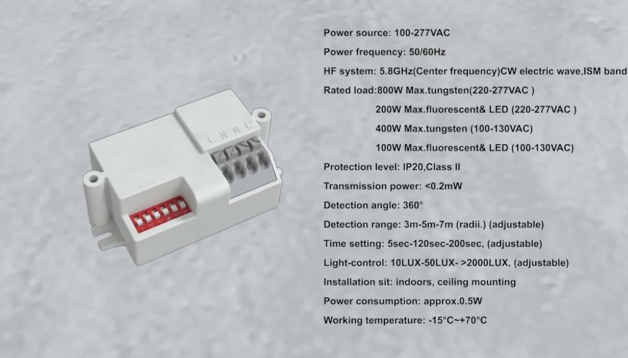 PDLUXがPD-MV1031  -  5.8GHz 360°スマート照明とセキュリティ用のマイクロ波モーションセンサーを起動します